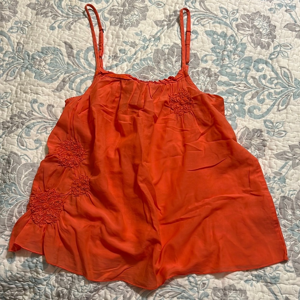 Da-Nang pretty peach blouse tank top embroidered